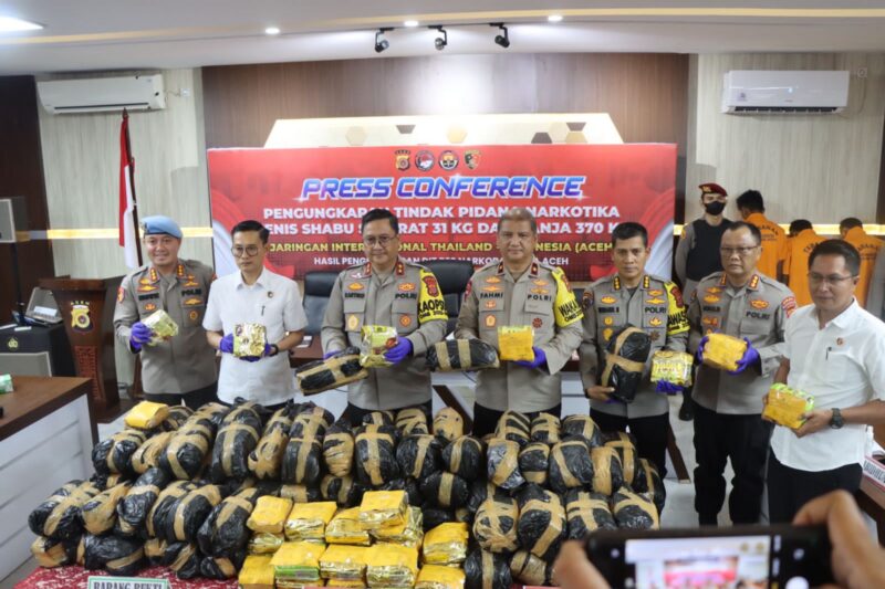*Polda Aceh Berhasil Ungkap Peredaran 31 Kg Sabu Jaringan Internasional