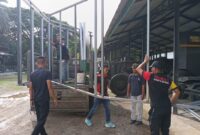 Proyek peningkatan fasilitas di SMPN 1 Banda Aceh menunjukkan kemajuan signifikan pada hari ke-16 pelaksanaannya.