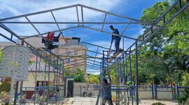  Proyek peningkatan fasilitas di SMPN 1 Banda Aceh menunjukkan kemajuan signifikan pada hari ke-22 Senin (26/08/2024),