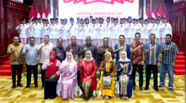 Kodam Iskandar Muda (Irdam IM) Brigjen TNI Yudi Yulistyanto, M.A., beserta istri mewakili Pangdam IM menghadiri Jamuan Makan Malam Bersama Pasukan Pengibar Bendera Pusaka (Paskibraka) 