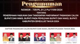 Lima Paslon Bakal Ikut Cakada Simeulue Memenuhi Syarat Administrasi