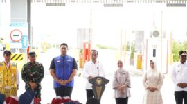 Mayor Jenderal TNI Niko Fahrizal, M.Tr. (Han), turut menghadiri acara peresmian jalan tol Sibanceh (Sigli-Banda Aceh) oleh Presiden Republik Indonesia, Ir. H. Joko Widodo,Senin (09/09/24). 