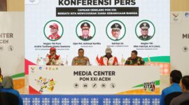 Konferensi pers tersebut bertujuan untuk menyampaikan perkembangan pelaksanaan PON XXI, Rabu (18/09/24).