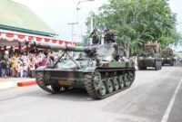 Upacara dalam peringatan Hari Ulang Tahun (HUT) Ke-79 Tentara Nasional Indonesia (TNI) di lapangan Blang Padang, Kota Banda Aceh, Sabtu (05/10/24).