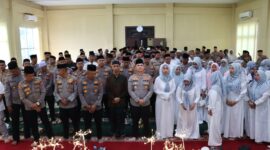 Polres Pidie Jaya menggelar peringatan Isra' Mi'raj Nabi Muhammad S.A.W 1446 Hijriah di Aula Tathyan Dharaka Mako Polres Pidie Jaya, Minggu (2/2). Foto.Ist