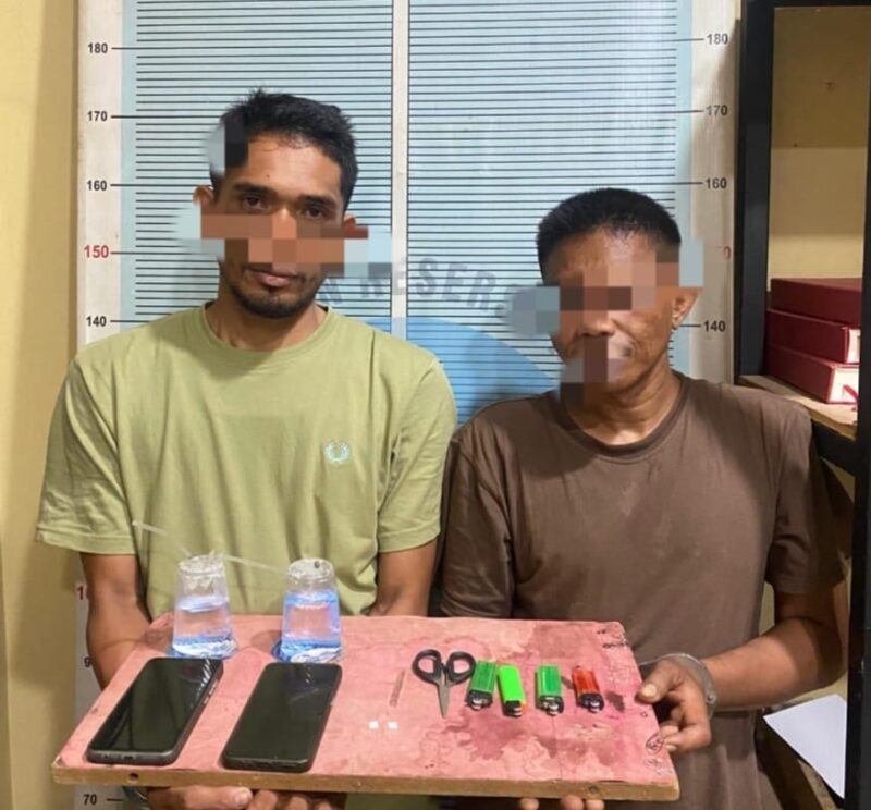 Dua tersangka berhasil diamankan, sementara bandar utama masih dalam pengejaran. Foto.Ist