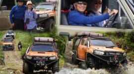 Mayor Jenderal TNI Niko Fahrizal, M.Tr. (Han), bersama Ketua Persit Kartika Chandra Kirana Daerah Iskandar Muda, Ny. Eva Niko Fahrizal, serta sejumlah pejabat Kodam IM, mengikuti kegiatan Explore Alam Aceh dengan offroad ekstrem di kawasan Aceh Besar, Sabtu (15/02/2025).