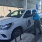 Praka Fahrur Rozi dari Satuan Brigade Infanteri 25/Siwah, Kodam Iskandar Muda, yang tergabung dalam Satgas Force Head Quarter Support Unit (FHQSU), dalam operasi perdamaian di wilayah tersebut. Rabu (5/2/25).