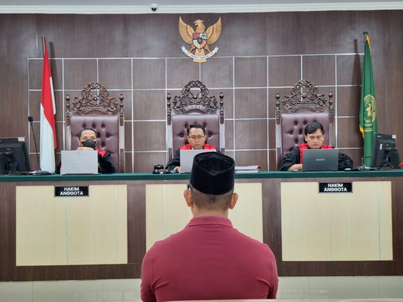 Sidang pembacaan putusan perkara tindak pidana penganiayaan wartawan di Pengadilan Negeri (PN) Meureudu , Kamis, (17 - 04 - 2025). Foto.Ist