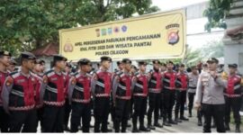 Apel pergeseran pasukan di Mercusuar Anyer pada Selasa 1 April 2025. (Foto: Dok Humas Polda Banten)