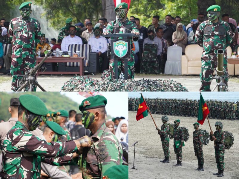  Brigadir Jenderal TNI Ayi Supriatna, S.I.P., M.M., mewakili Pangdam Iskandar Muda Mayor Jenderal TNI Niko Fahrizal, M.Tr. (Han), bertindak selaku Inspektur Upacara pada kegiatan penutupan pendidikan sekaligus tradisi pembaretan Yudhawastu Kamis (22/5/2025).