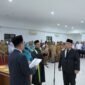 Bupati Pidie Jaya, H. Sibral Malasyi,  Lantik Dr. Munawar Ibrahim, S.Kp., MPH sebagai Sekretaris Daerah (Sekda) Kabupaten Pidie Jaya , di Aula Cot Trieng , Kantor Bupati setempat ,Senin (5-5-2025) Foto.Ist
