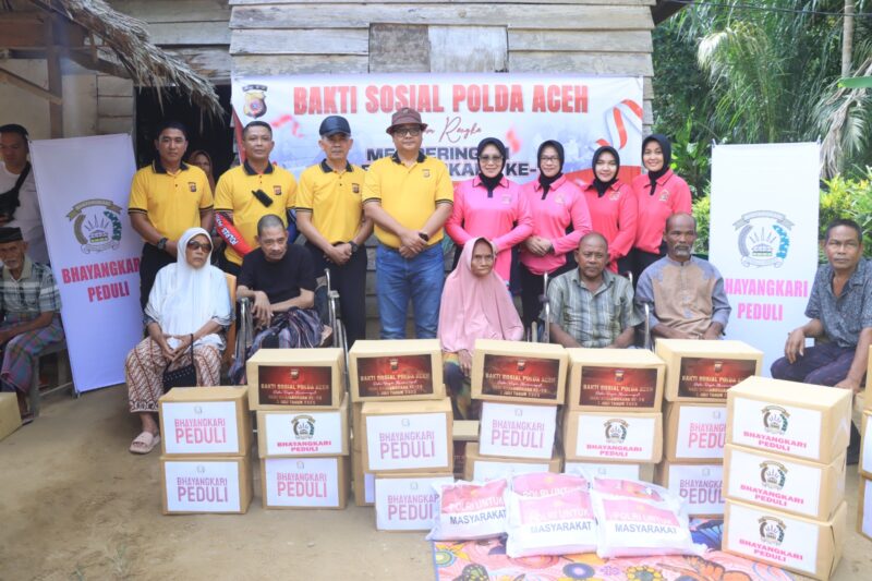 Kapolda Aceh dan Ketua Bhayangkari Gelar Bakti Sosial di Aceh Utara