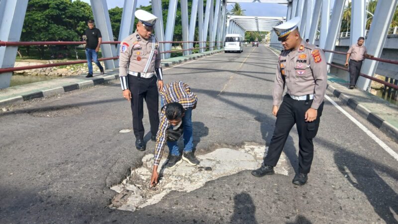 Polres Bireuen Rekayasa Lalu Lintas Saat Rehabilitasi Jembatan Peudada, Ini Jadwalnya