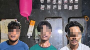 Polisi Bekuk Tiga Pria yang sedang pesta narkoba, serta 14 paket Di Amankan 