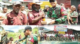 Satgas Yonif 112/DJ bersinergi dengan Puskesmas melaksanakan kegiatan Pengobatan dan Pembagian Makanan Bergizi Gratis secara Massal di Distrik Illu Kabupaten Puncak Jaya Provinsi Papua Tengah,(Sabtu 31/05/2025).