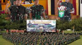 Mayor Jenderal TNI Niko Fahrizal, M.Tr.(Han)., secara resmi membuka kegiatan Apel Komandan Satuan TNI AD Tersebar Tahun Anggaran 2025 wilayah Kodam Iskandar Muda, yang berlangsung di Markas Yonif 116/Garda Samudera, Meulaboh, pada Kamis (15/5/25).