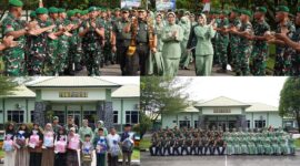 Mayor Jenderal TNI Niko Fahrizal, M.Tr. (Han), didampingi Ketua Persit Kartika Chandra Kirana Daerah Iskandar Muda, Ny. Eva Niko Fahrizal, melaksanakan kunjungan kerja ke Batalyon Infanteri 116/GS di Meulaboh, Aceh Barat. Sabtu (17/5/25)