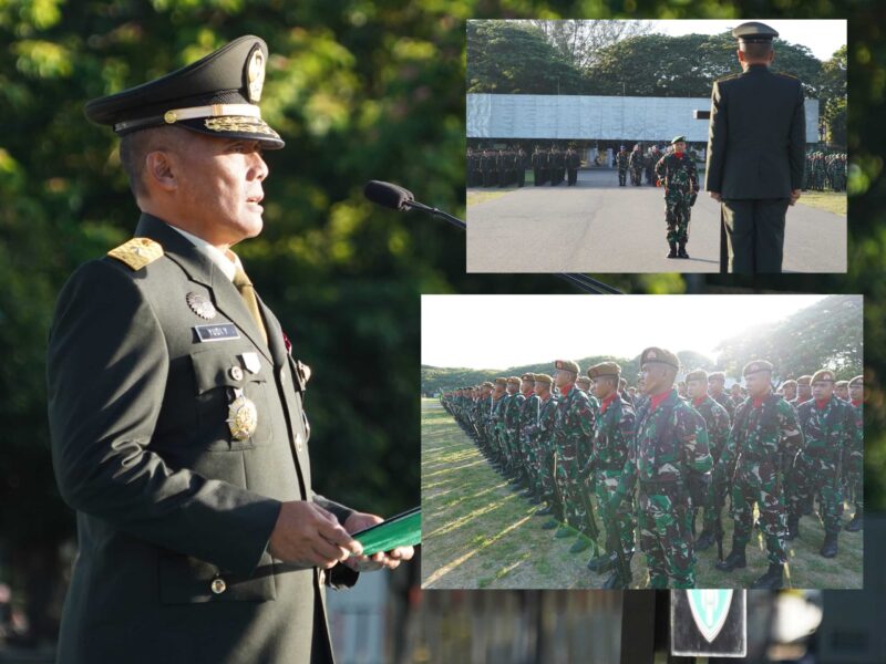  Brigjen TNI  Yudi Yulistyanto, M.A. mewakili Panglima Komando Daerah Militer Iskandar Muda (Pangdam IM) sebagai Inspektur Upacara pada Upacara Peringatan Hari Lahir Pancasila  di Lapangan Blang Padang, Kota Banda Aceh, pada Senin (2/6/2025).