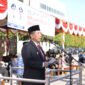 Bupati Pidie Jaya, H Sibral Malasyi MA, S.Sos, M.E, memimpin upacara peringatan Hari Lahir Pancasila yang digelar di halaman Kantor Bupati setempat, Senin (2/6/2025) foto Ist.