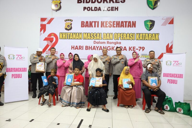Sambut Hari Bhayangkara ke-79, Polda Aceh Gelar Operasi Katarak dan Khitanan Massal Gratis