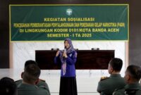 Kodim 0101/KBA Gandeng BNN, Gelar Edukasi Bahaya Narkoba bagi Prajurit dan Keluarga
