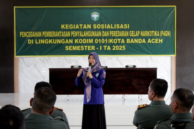 Kodim 0101/KBA Gandeng BNN, Gelar Edukasi Bahaya Narkoba bagi Prajurit dan Keluarga