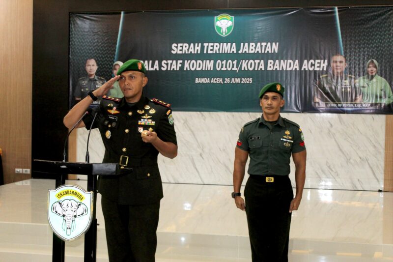 Kasdim 0101/KBA Resmi Berganti, Sertijab Dipimpin Langsung oleh Dandim Letkol Inf Faurizal