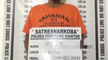 Polres Pematangsiantar Amankan Residivis ,Diduga Jual Sabu di Jalan Pematang