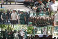  Mayor Jenderal TNI Niko Fahrizal, M.Tr. (Han), bersama Kepala Staf Kodam (Kasdam) IM, Brigadir Jenderal TNI Ayi Supriatna, S.I.P., M.M., serta para Pejabat Utama Kodam IM, menyambut langsung kedatangan Menteri Pertahanan Republik Indonesia (Menhan RI),  Selasa (24/6/2025).