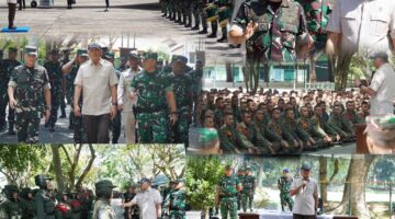  Mayor Jenderal TNI Niko Fahrizal, M.Tr. (Han), bersama Kepala Staf Kodam (Kasdam) IM, Brigadir Jenderal TNI Ayi Supriatna, S.I.P., M.M., serta para Pejabat Utama Kodam IM, menyambut langsung kedatangan Menteri Pertahanan Republik Indonesia (Menhan RI),  Selasa (24/6/2025).