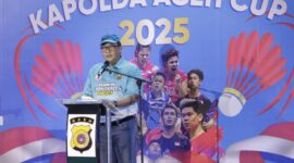 Kejuaraan Badminton Kapolda Aceh Cup 2025 Resmi Dibuka, Laga Perdana Hadirkan Dua Mantan Atlet Nasional