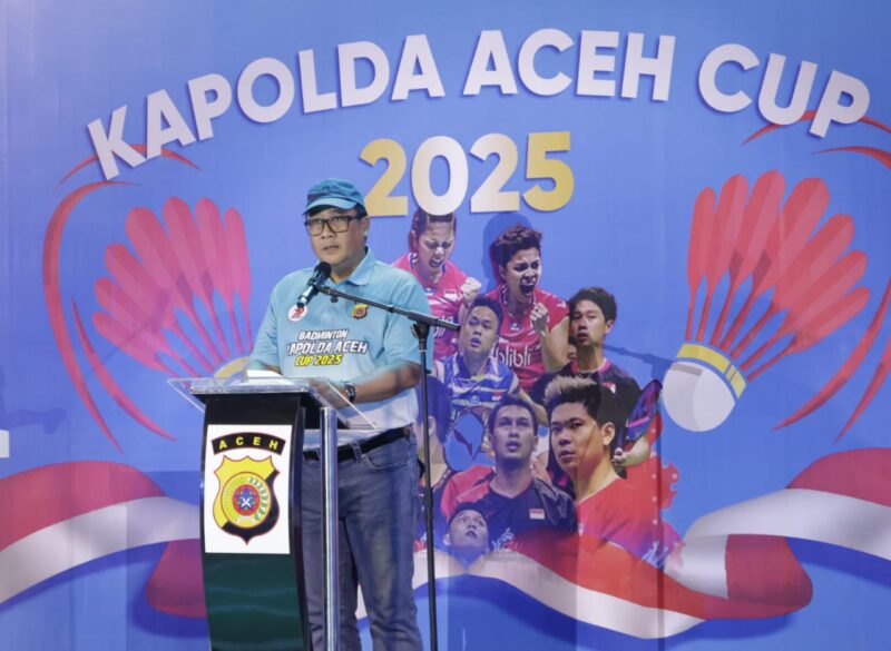 Kejuaraan Badminton Kapolda Aceh Cup 2025 Resmi Dibuka, Laga Perdana Hadirkan Dua Mantan Atlet Nasional