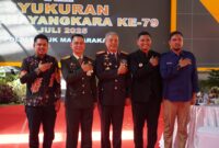 Brigadir Jenderal TNI Ayi Supriatna, S.I.P., M.M., mewakili Pangdam IM Mayjen TNI Niko Fahrizal, M.Tr.(Han), menghadiri acara syukuran Hari Ulang Tahun (HUT) Bhayangkara ke-79 yang diselenggarakan di Markas Kepolisian Daerah (Mapolda) Aceh pada Selasa (1/7/2025) siang.