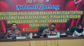 Tim Pusat Penelitian dan Pengembangan (Puslitbang) Polri di Aula Machdum Sakti, Senin (14/7/2025).
