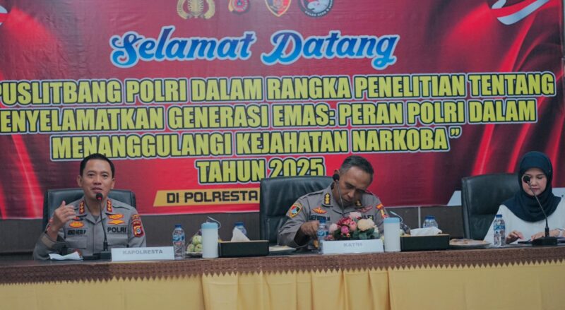Tim Pusat Penelitian dan Pengembangan (Puslitbang) Polri di Aula Machdum Sakti, Senin (14/7/2025).
