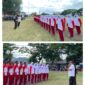 Mahmudi, SS, MPA,. Kepala Badan Kesatuan Bangsa dan Politik (Bakesbangpol) Kabupaten Pidie Jaya. Di dampingi salah satu pelatih dari TNI.(09/8/2025) Foto.ist.