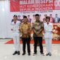 Bupati Pidie Jaya, H. Sibral Malasyi, MA., S.Sos., ME., Wakil Bupati Hasan Basri, ST., MM., Foto Bersama Perwakilan Paskibraka, Minggu, 17-08-2025, malam (foto.Dok TLii)