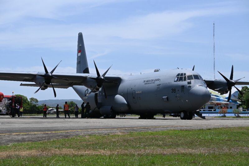 Bantuan RI ke Palestina, Dua C-130J TNI AU Singgah di Aceh Besar.(Foto:Dok)