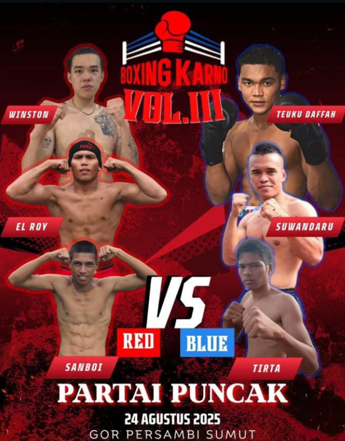 Teuku Daffa, akan kembali naik ring pada ajang semi profesional Boxing Karno Volume 3 yang digelar di Gedung GOR Persambi, Sumatera Utara, pada 24 Agustus 2025