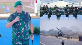 Mayor Jenderal TNI Niko Fahrizal, M.Tr.(Han) menghadiri acara Gelar Pasukan Operasional dan Kehormatan Militer yang dipimpin langsung oleh Presiden Republik Indonesia, Prabowo Subianto, di Lapangan Udara Suparlan Minggu pagi. Minggu (10/8/25)