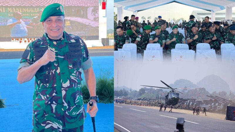 Mayor Jenderal TNI Niko Fahrizal, M.Tr.(Han) menghadiri acara Gelar Pasukan Operasional dan Kehormatan Militer yang dipimpin langsung oleh Presiden Republik Indonesia, Prabowo Subianto, di Lapangan Udara Suparlan Minggu pagi. Minggu (10/8/25)