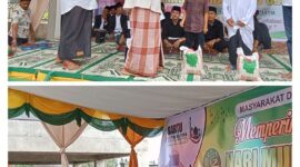 Penyerahan Santunan Anak yatim-piatu Dusun Teupin Peuraho oleh Geusyik Gampong,Tuha Peut dan Tgk. Imum Meunasah, Sabtu. (13-9-2025). Foto. Dok Jurnalis TLii.