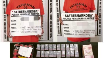 Polres Pematangsiantar Tangkap Dua Diduga Pengedar Sabu 68 Paket Diamankan