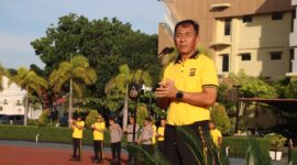 Kombes Pol Shobarmen, mengingatkan seluruh personil akan pentingnya menjaga kesehatan sebagai modal utama dalam melaksanakan tugas.  di Mapolda Aceh, Jumat, 12 September 2025.