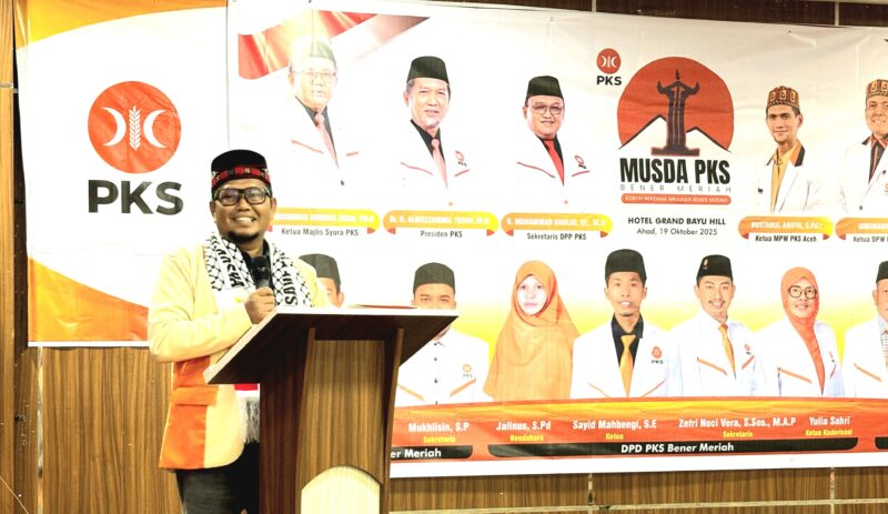 Kasibun Daulay, Sekum DPW PKS Aceh melantik Pengurus DPD PKS Bener Meriah 2025 - 2030