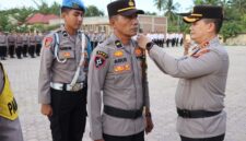 Kapolres Pidie Jaya AKBP Ahmad Faisal Pasaribu, S.H., S.I.K., M.H., memimpin apel pengukuhan jabatan Pamapta SPKT Polres Pidie Jaya di Lapangan Mapolres, Senin (27/10/2025)foto.Ist