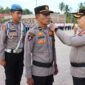 Kapolres Pidie Jaya AKBP Ahmad Faisal Pasaribu, S.H., S.I.K., M.H., memimpin apel pengukuhan jabatan Pamapta SPKT Polres Pidie Jaya di Lapangan Mapolres, Senin (27/10/2025)foto.Ist