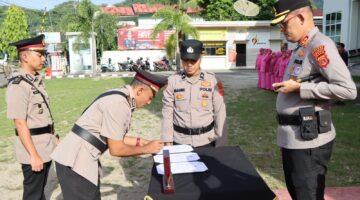Kapolres Aceh Selatan Pimpin Upacara Sertijab Kabag Ops Polres Aceh Selatan