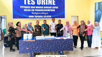 Lapas Padangsidimpuan Gelar Tes Urine Bekerja Sama Dengan BNNK Tapanuli Selatan